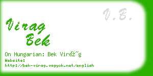 virag bek business card